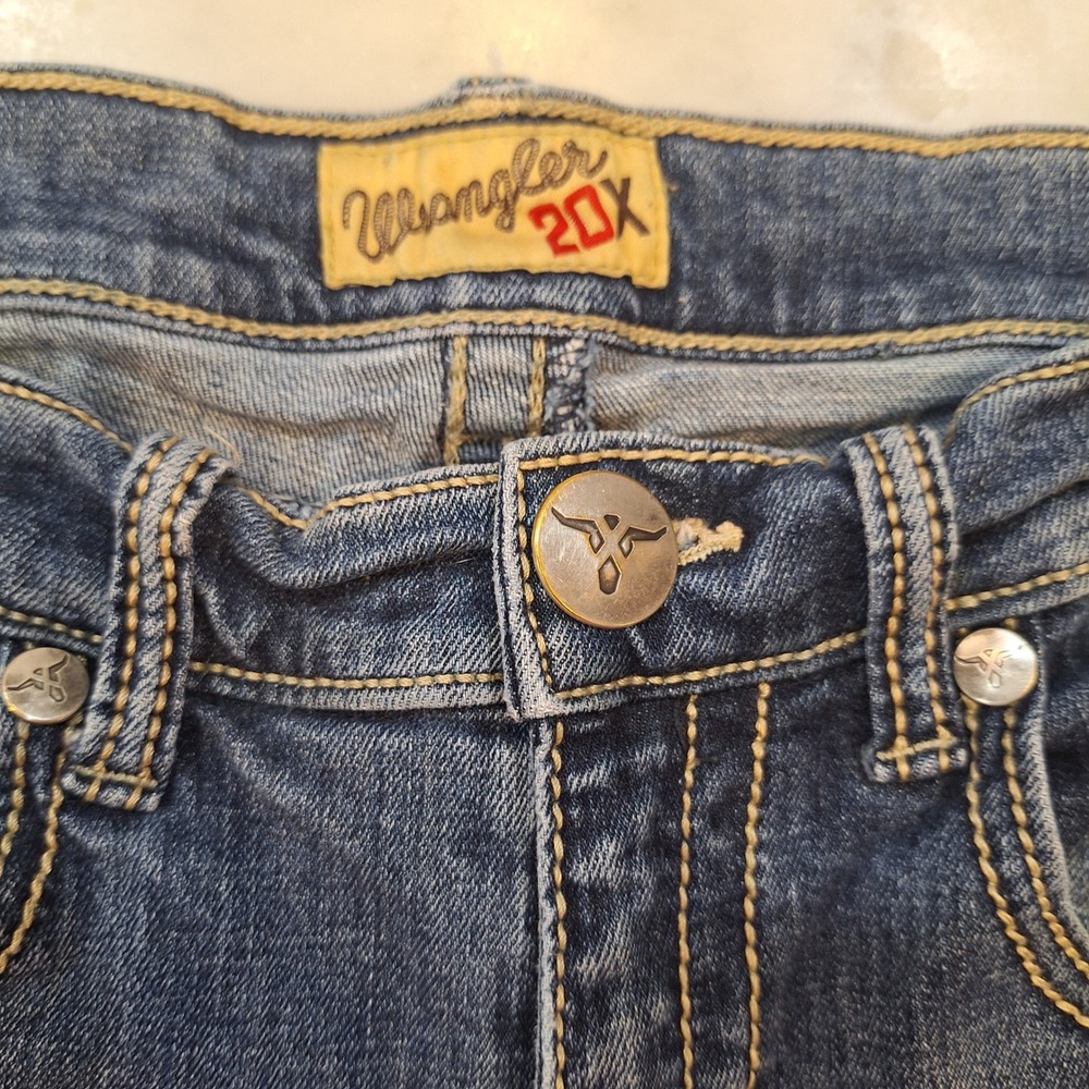 Wrangler 20X Jeans Mens 30x29 Medium Blue Wash Straight Leg Western Cowboy Denim